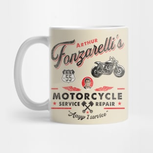 Fonzy Motorcycle Repair & Service Worn Lts Mug